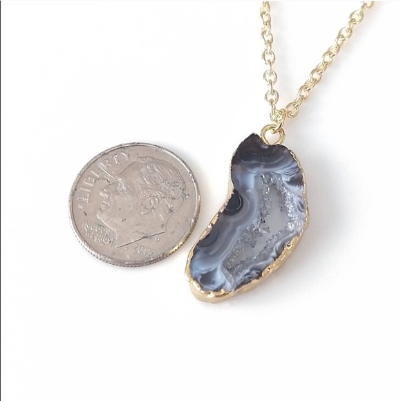 SOLD! Gold Plated Druzy Sliced Geode - Picture 3 of 5